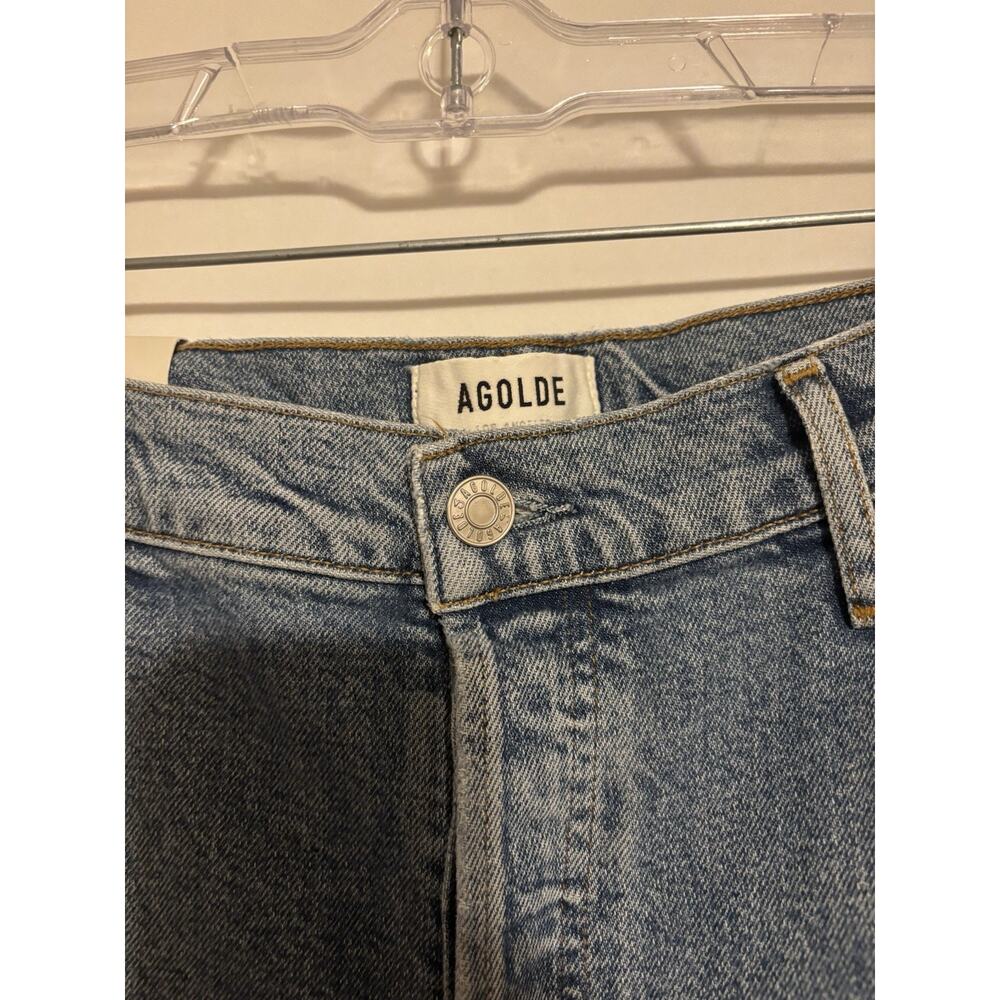 Agolde Jeans 32 Blue Riley High Rise Straight Crop New - Picture 3 of 12
